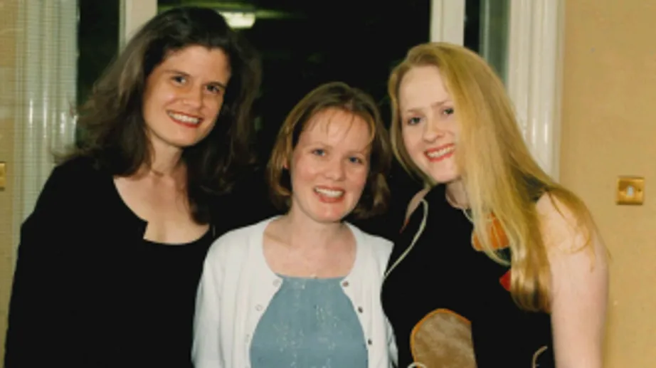 Liz  Bradshaw, middle, with her friends Helen Owen nee Monk and Kathryn Powell nee Phillips at a St Mary’s reunion in the late 90s