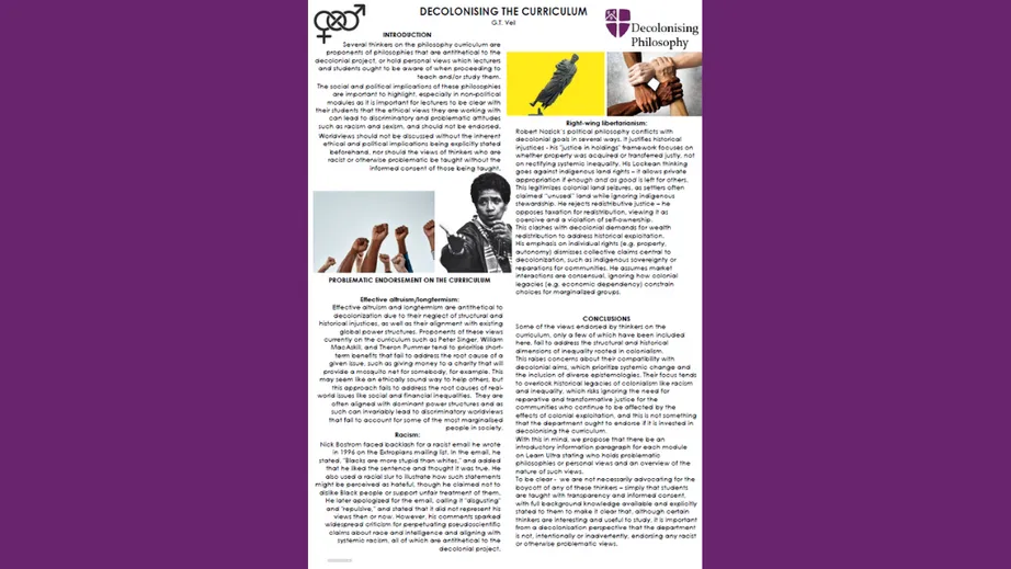 Decolonising philosophy