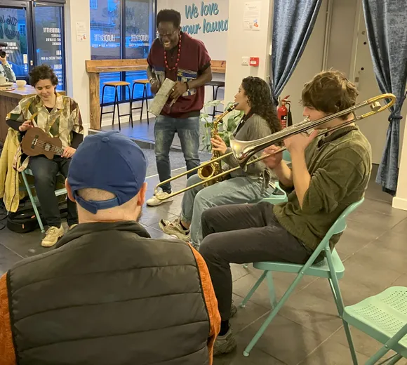Jam-Session with students and musicians from Durham at Old Cinema Launderette in Gilesgate