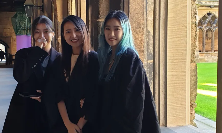 Grey College students inside the Cathedral Cloisters during Matriculation 2022