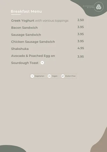 Riverfront Bistro Breakfast Poster