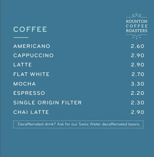 Small Island Coffee Menu 1
