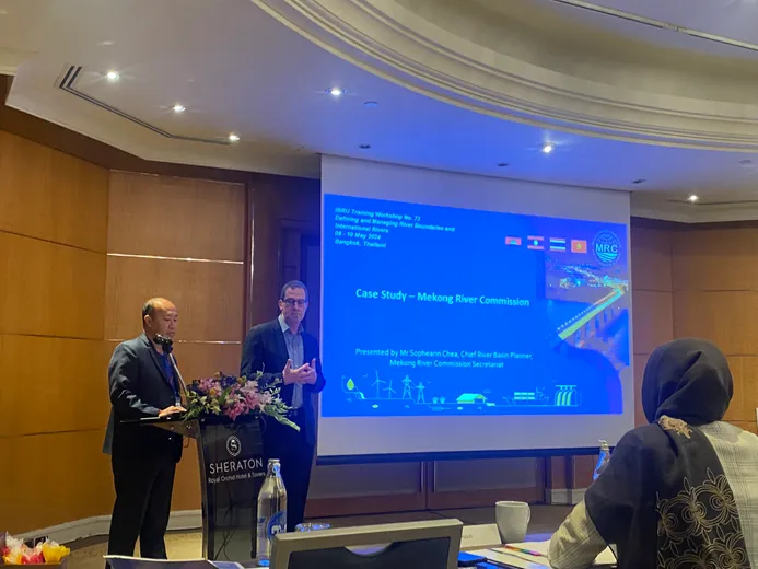 Sophearin Chea and Martin Pratt at IBRU workshop