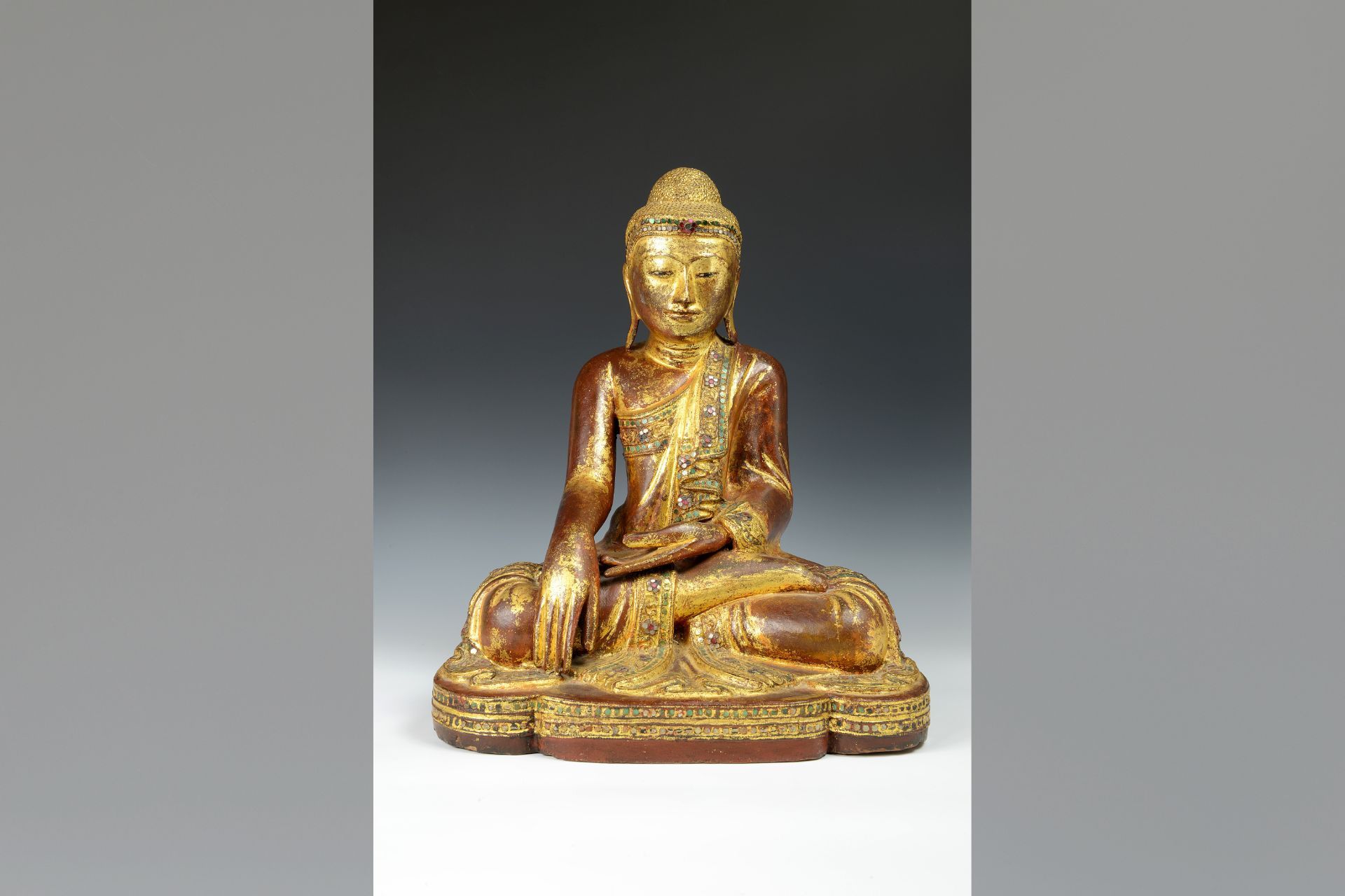 Lacquer figure of the Buddha produced in Myanmar (Burma), 1900-1950