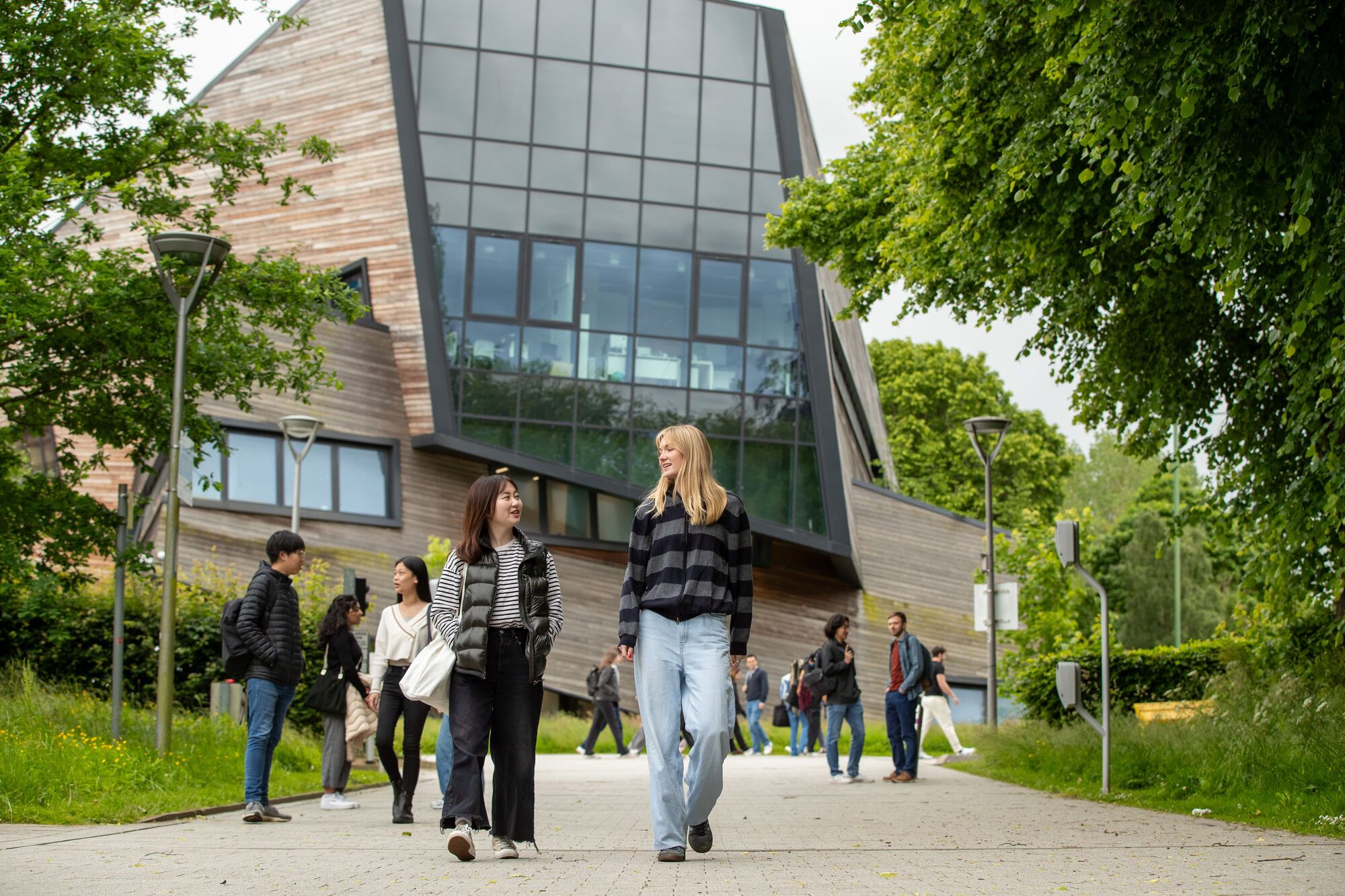 Students walking in front of the Ogden Centre