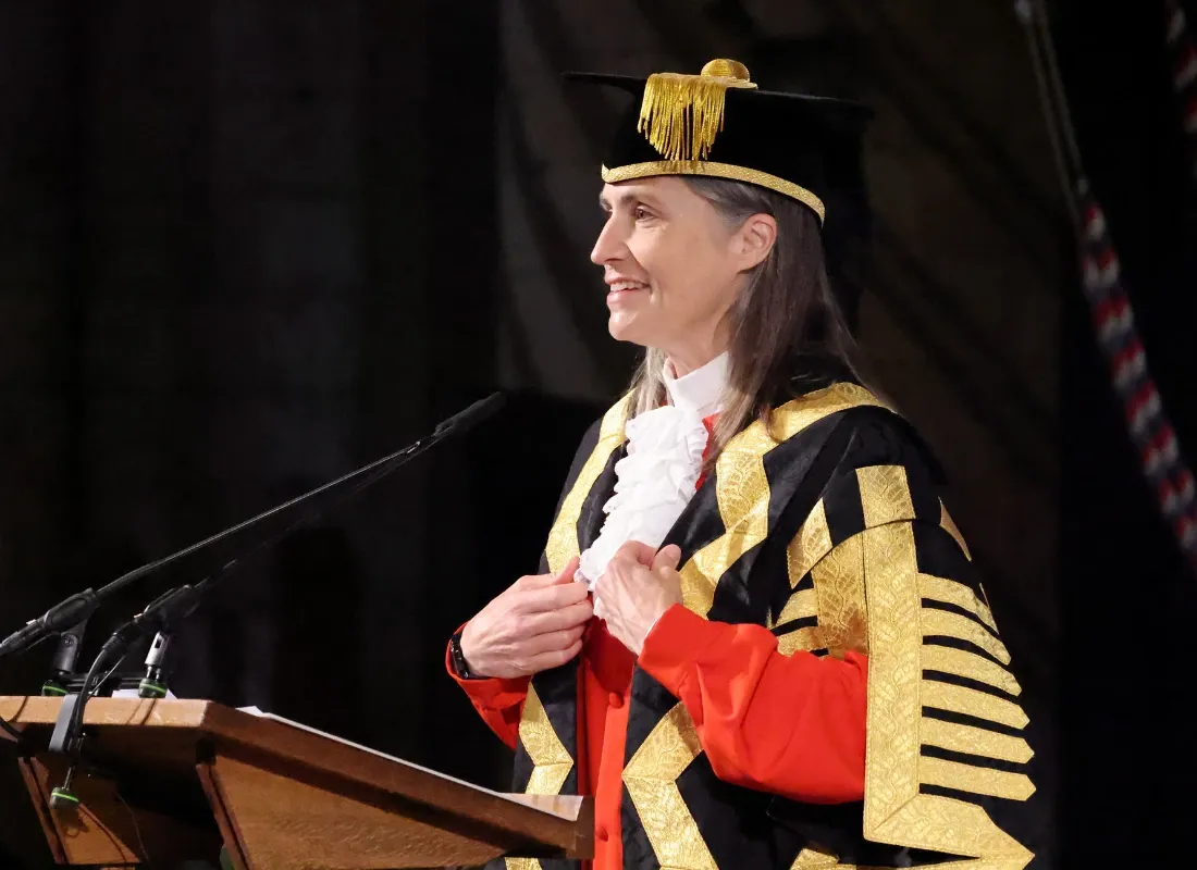 Chancellor Dr Fiona Hill during her speech at the Installation Ceremony