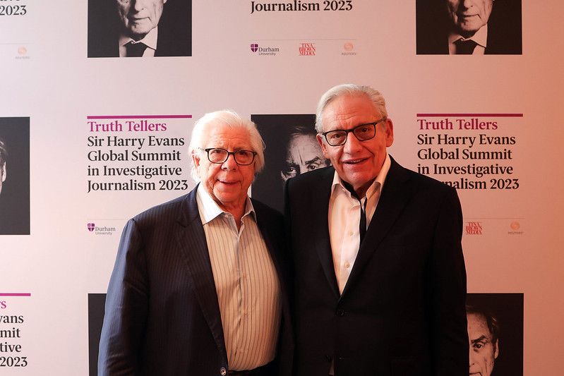 American reporters Carl Bernstein and Bob Woodward who broke the Watergate scandal in the 1970s