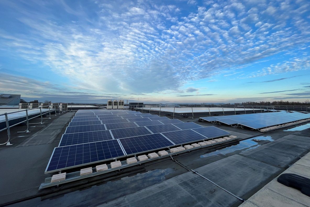 Solar panels on a roof