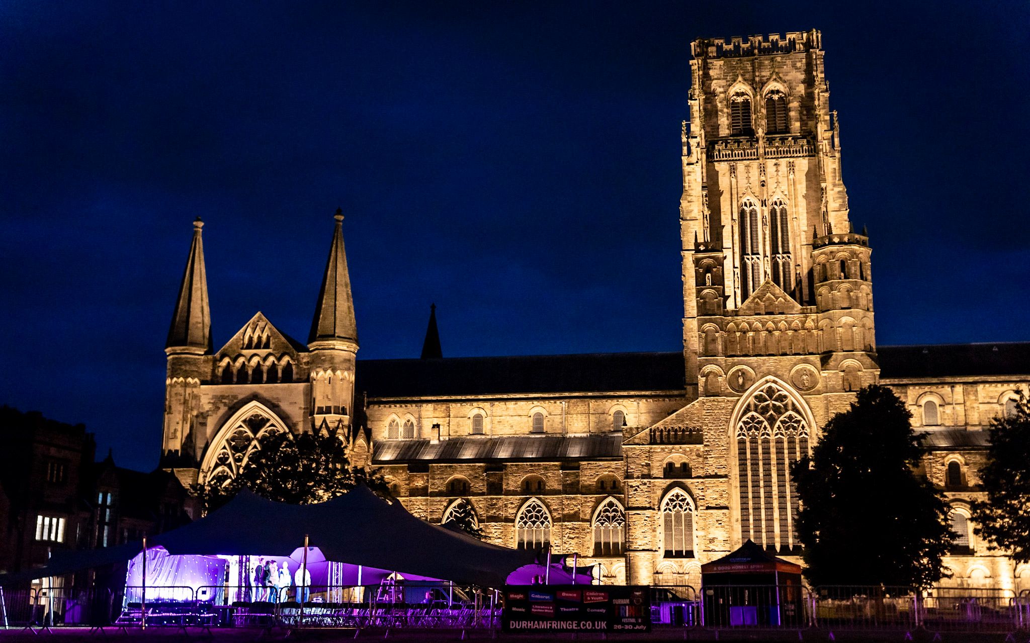 Durham Fringe Festival 2023 stretch tent on Palace Green