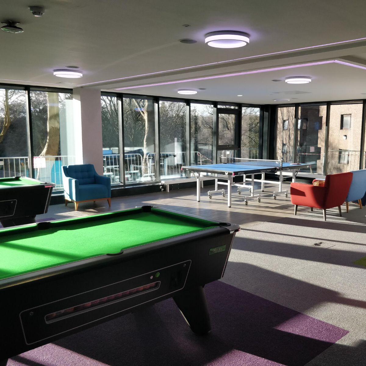 Pool table in the Junior Common Room