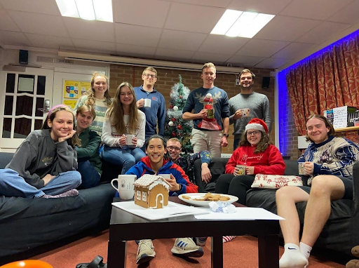 A group of students sitting in the Grey College Middle Common Room