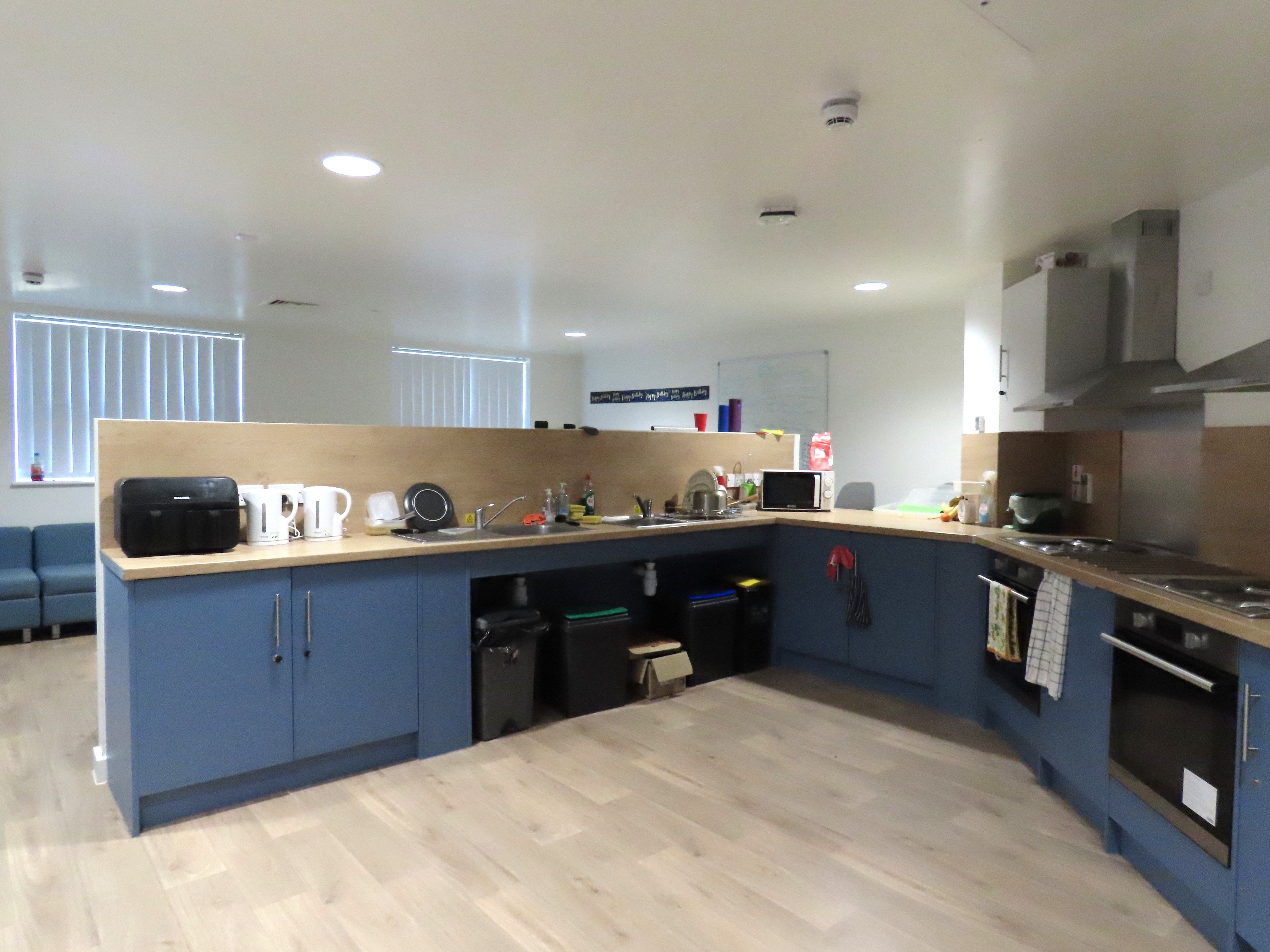 A view of a shared student kitchen
