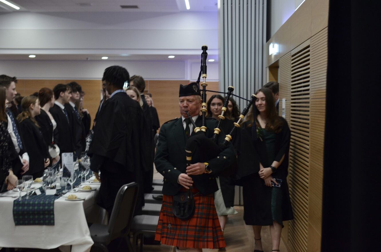 Burns Night entertainment at a College Formal- The Hub Hall