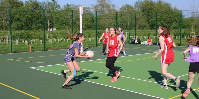 South College Netball Players playing a game of netball