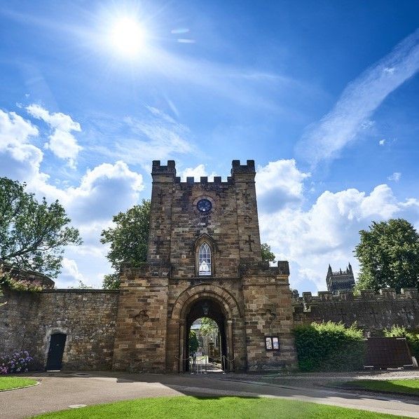 A view of the castle gatehouse from the courtyard