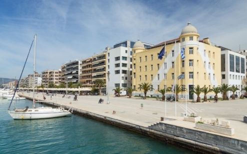 Buildings next to a waterfront