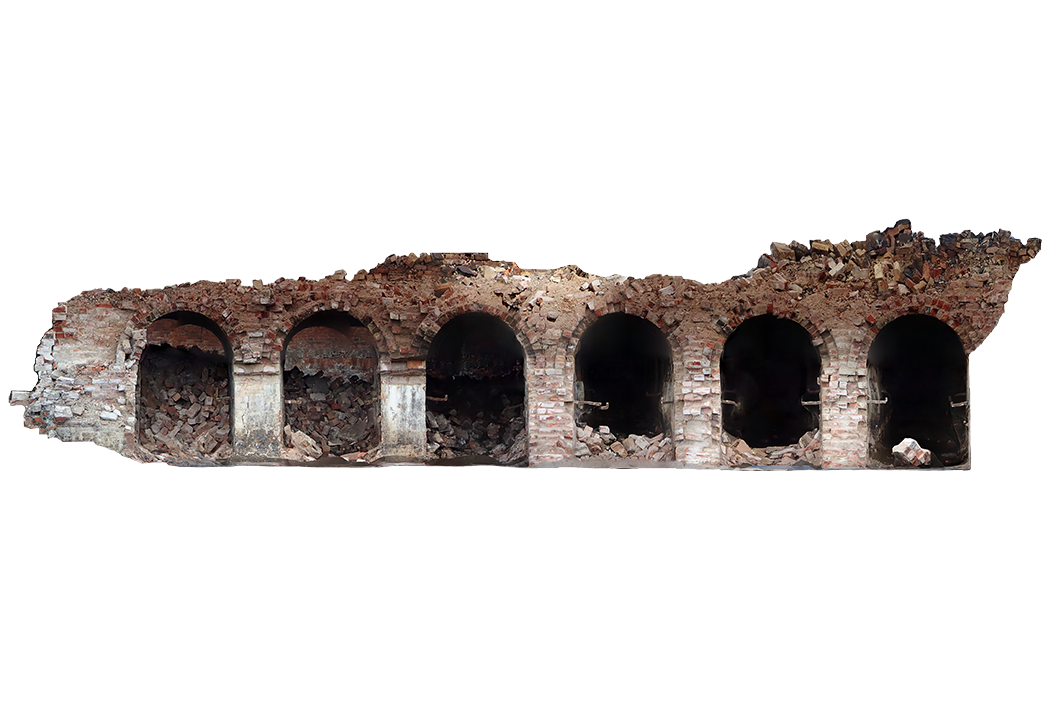 Brick arches uncovered during work at an industrial ironworks
