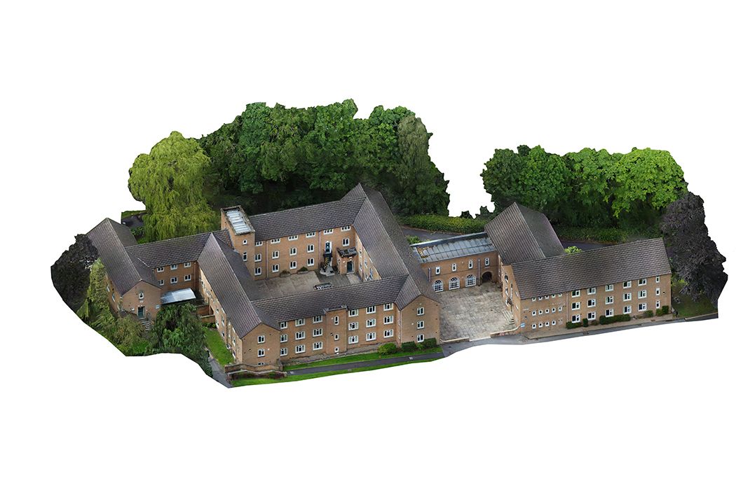 A 3D image of a building created using a drone