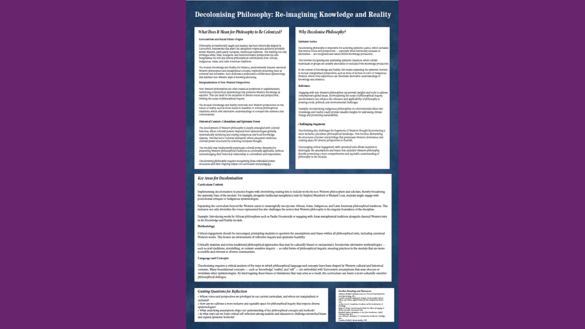 Decolonising philosophy re-imagining knowledge and reality