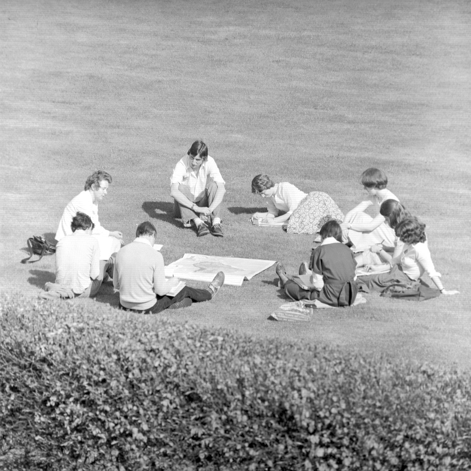 Geography Students relaxing date unknown