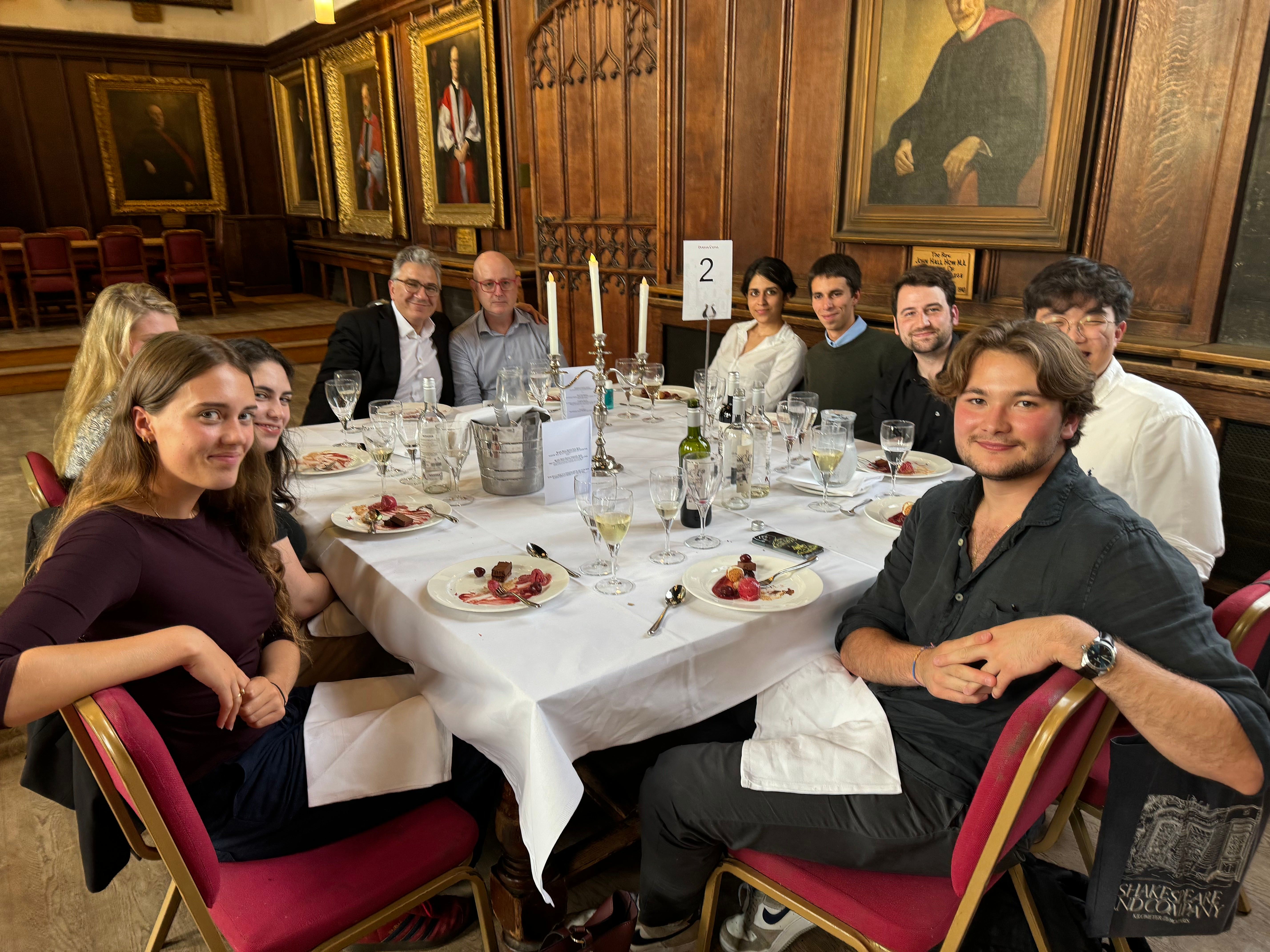 DLS students having dinner