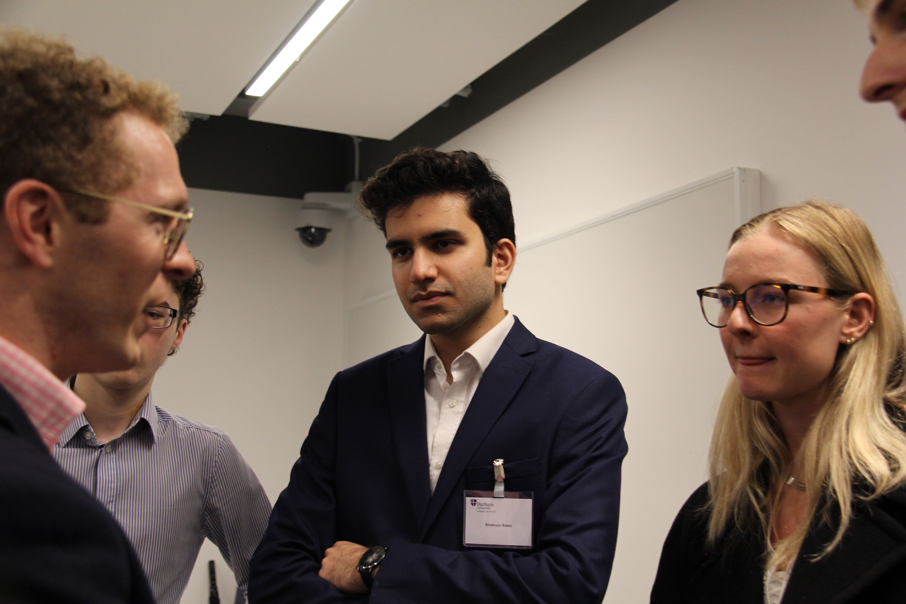 Rupert Swallow, Associate, Herbert Smith Freehills, Shehryar Awan, 2023/24 Employability Course finisher and Imogen Cole, President of the Non-Law into Law Society