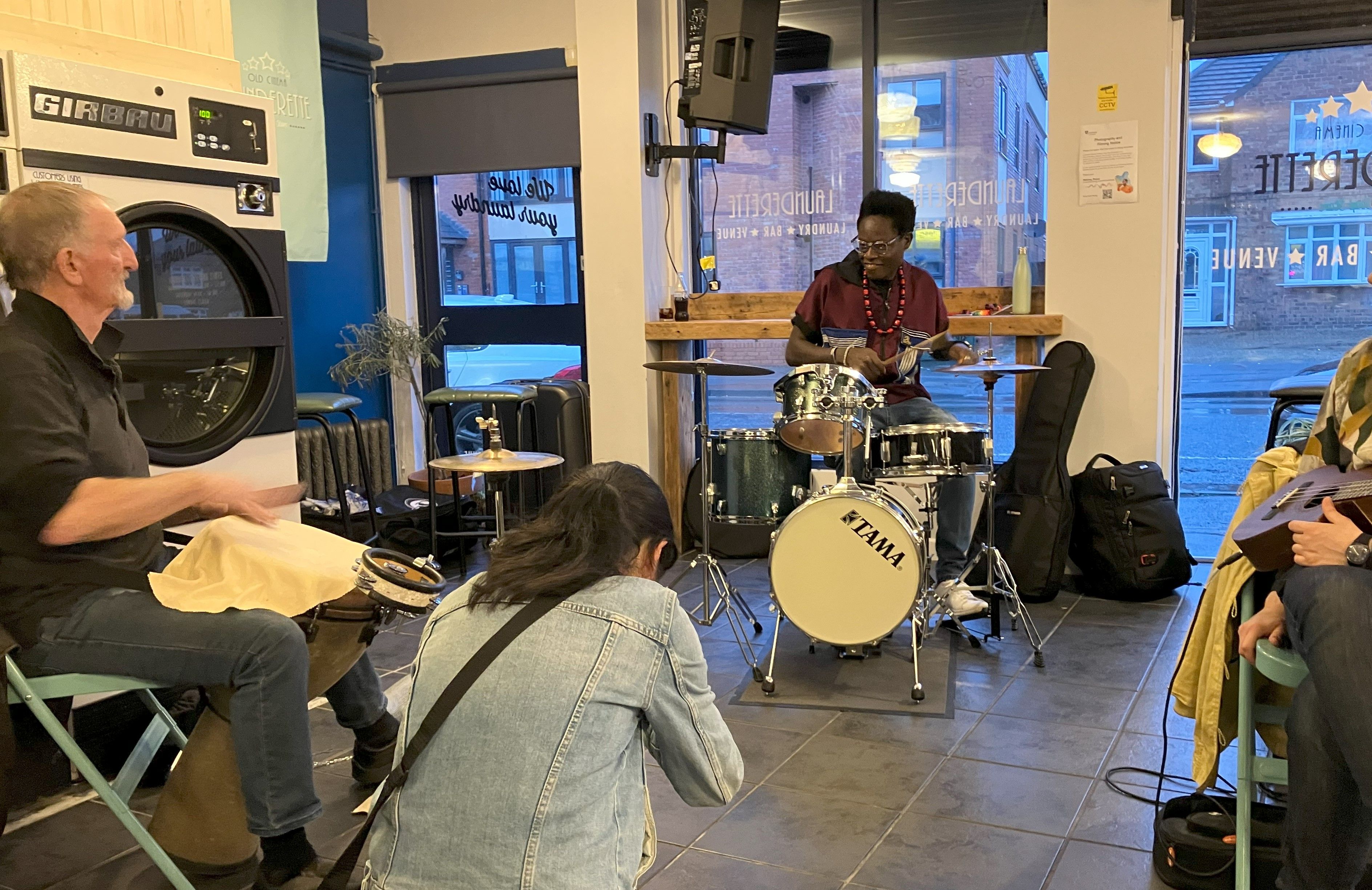 Jam-Session with students and musicians from Durham at Old Cinema Launderette in Gilesgate