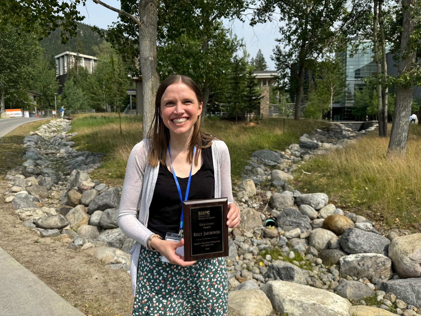 Academic receiving an award