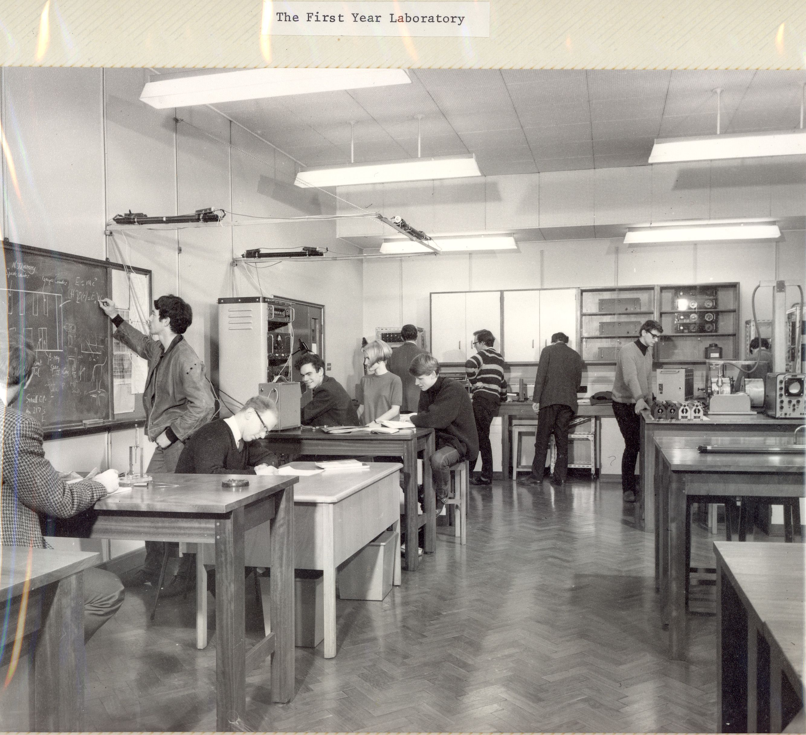 Students in a Physics Lab in the Rochester Building 1960s