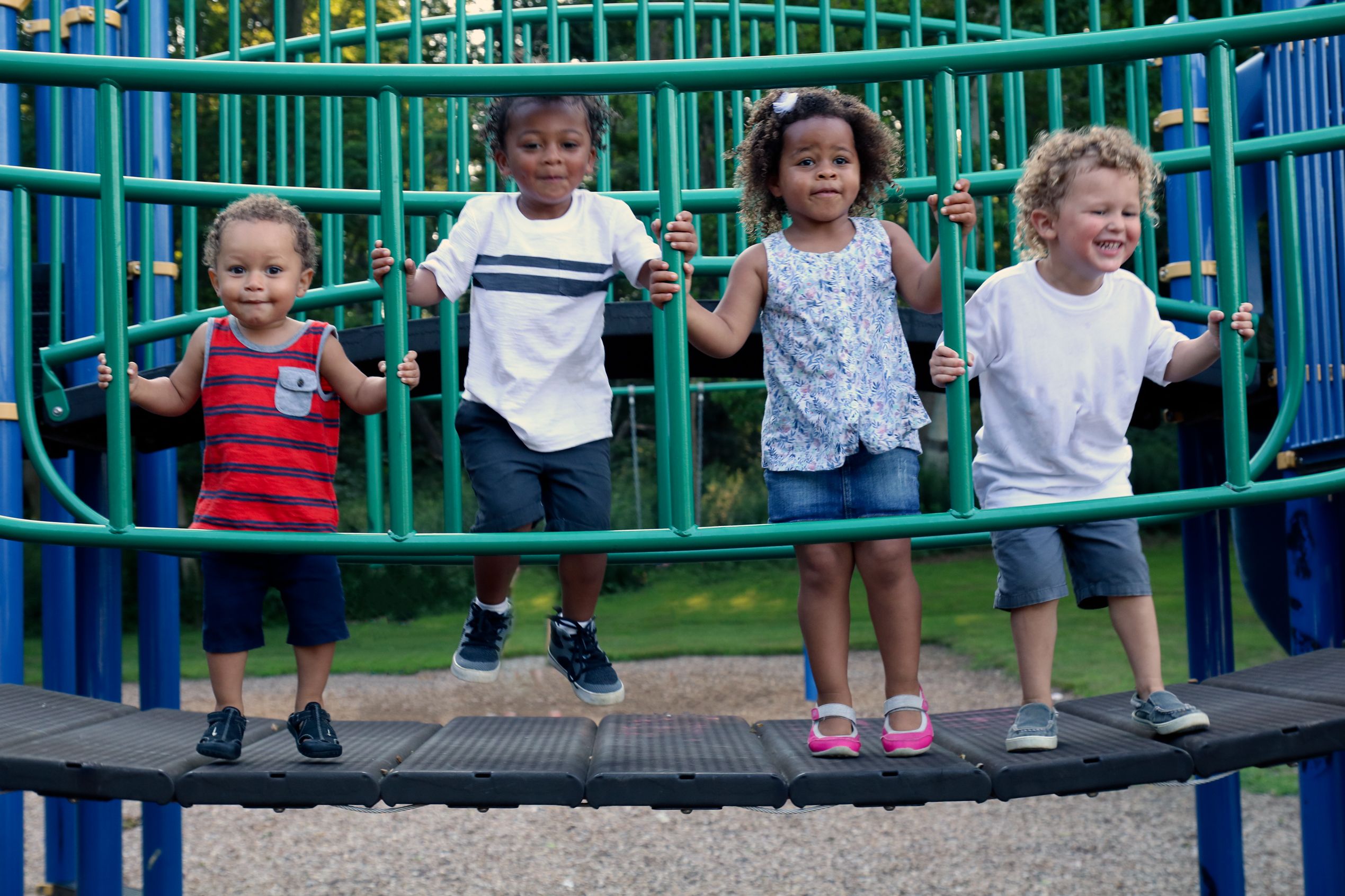 Young Children playing in a park