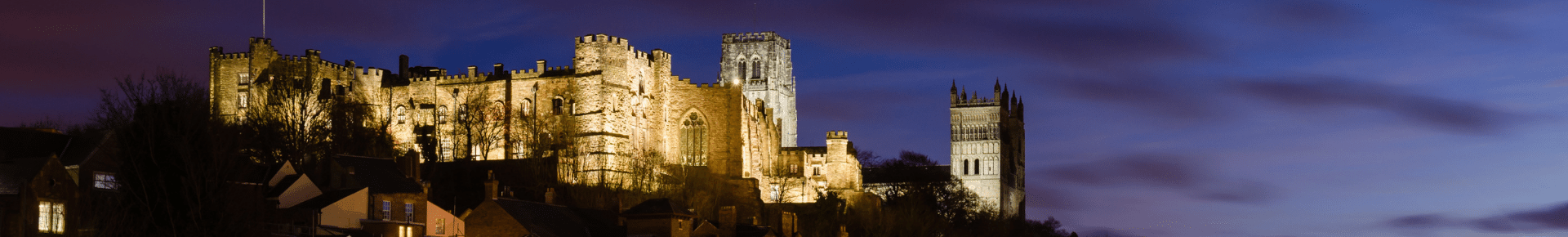 Durham Castle and Cathedral at night
