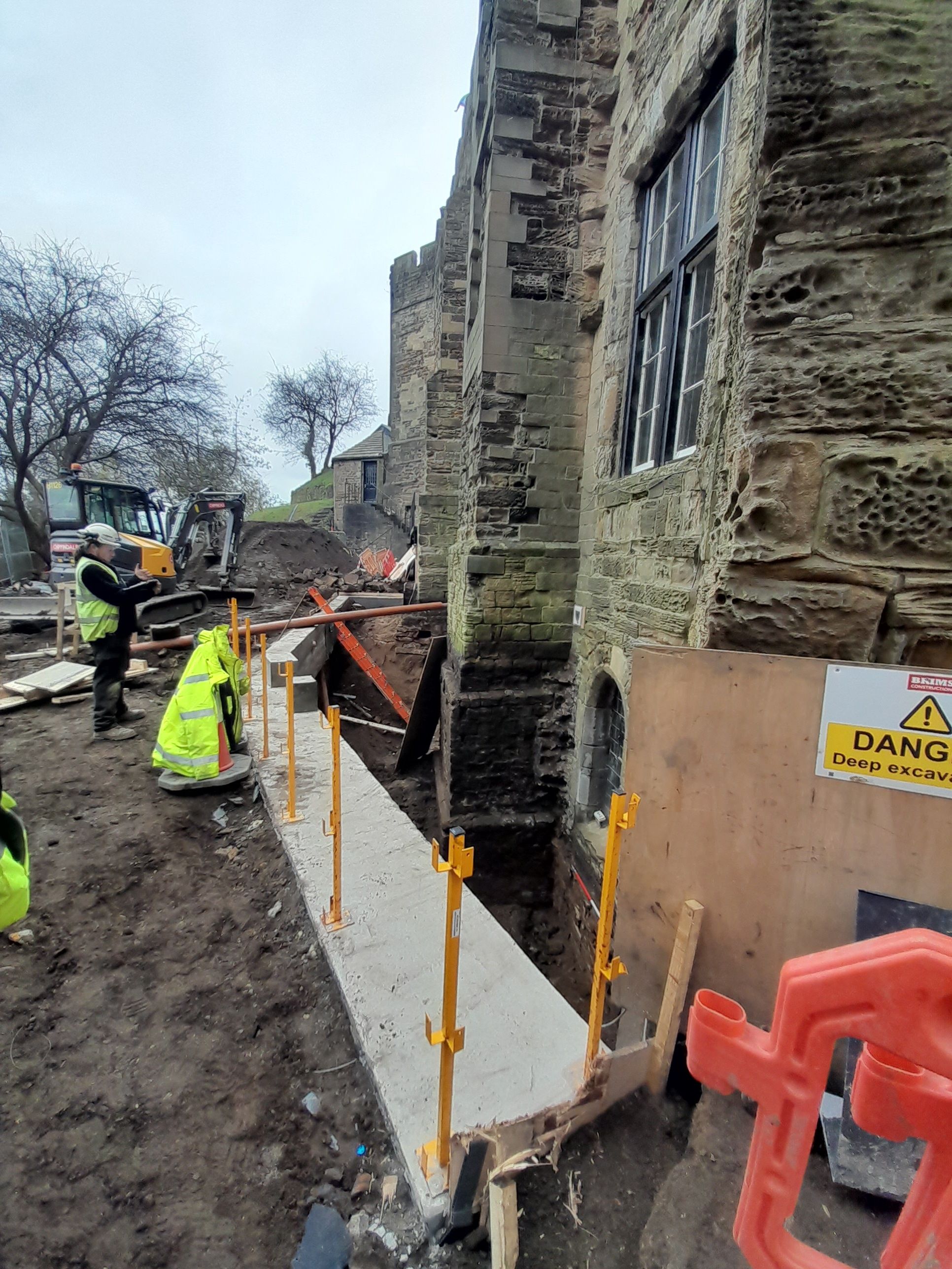 Norman Castle project excavating the trench