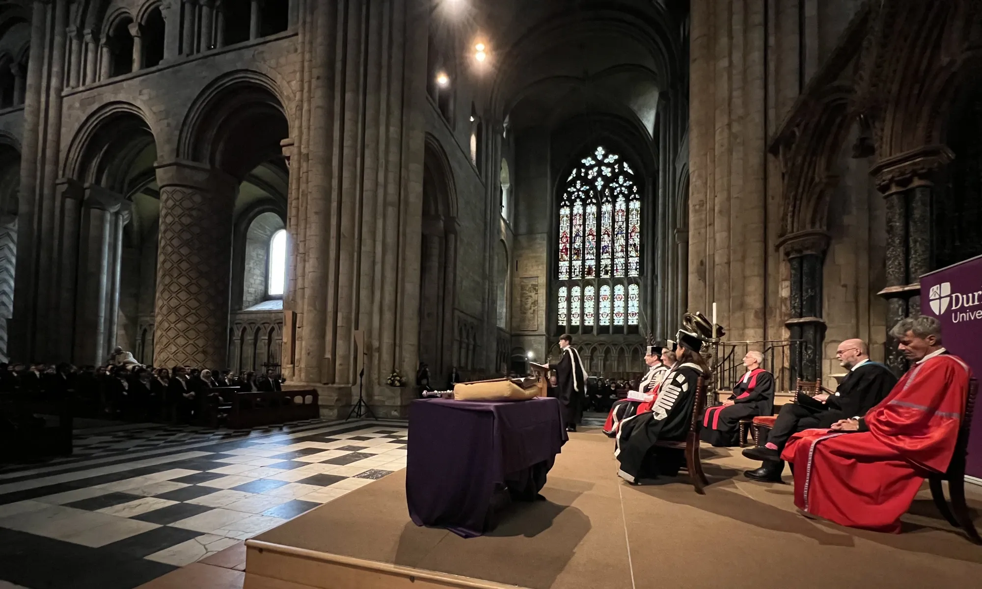 The Matriculation Stage in Durham Cathedral during the Ceremony
