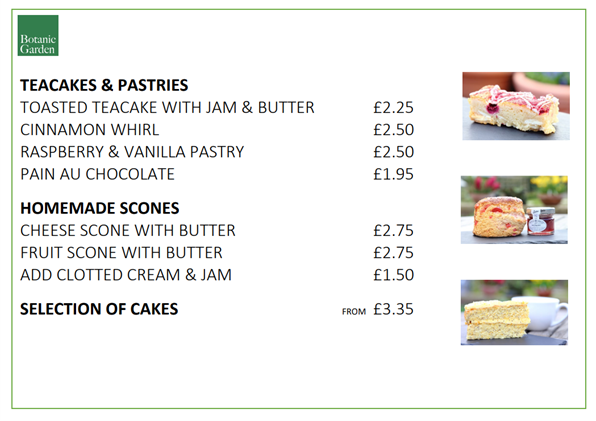 Botanic Garden Menu 2 Cakes