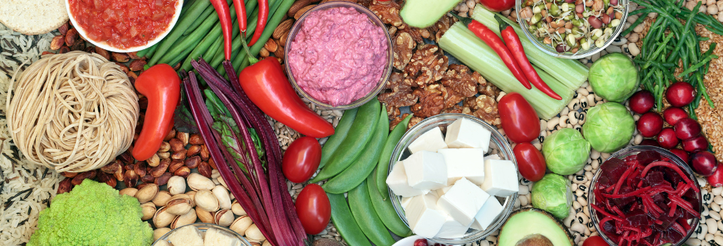 A collage of food items