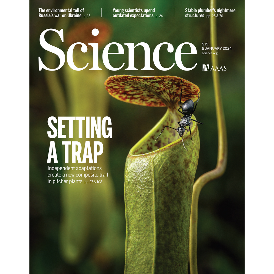 Front cover of Science magazine featuring Durham research on pitcher plants
