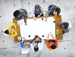 Group working at table