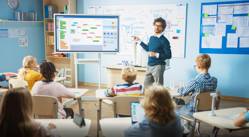 A teacher leading a classroom