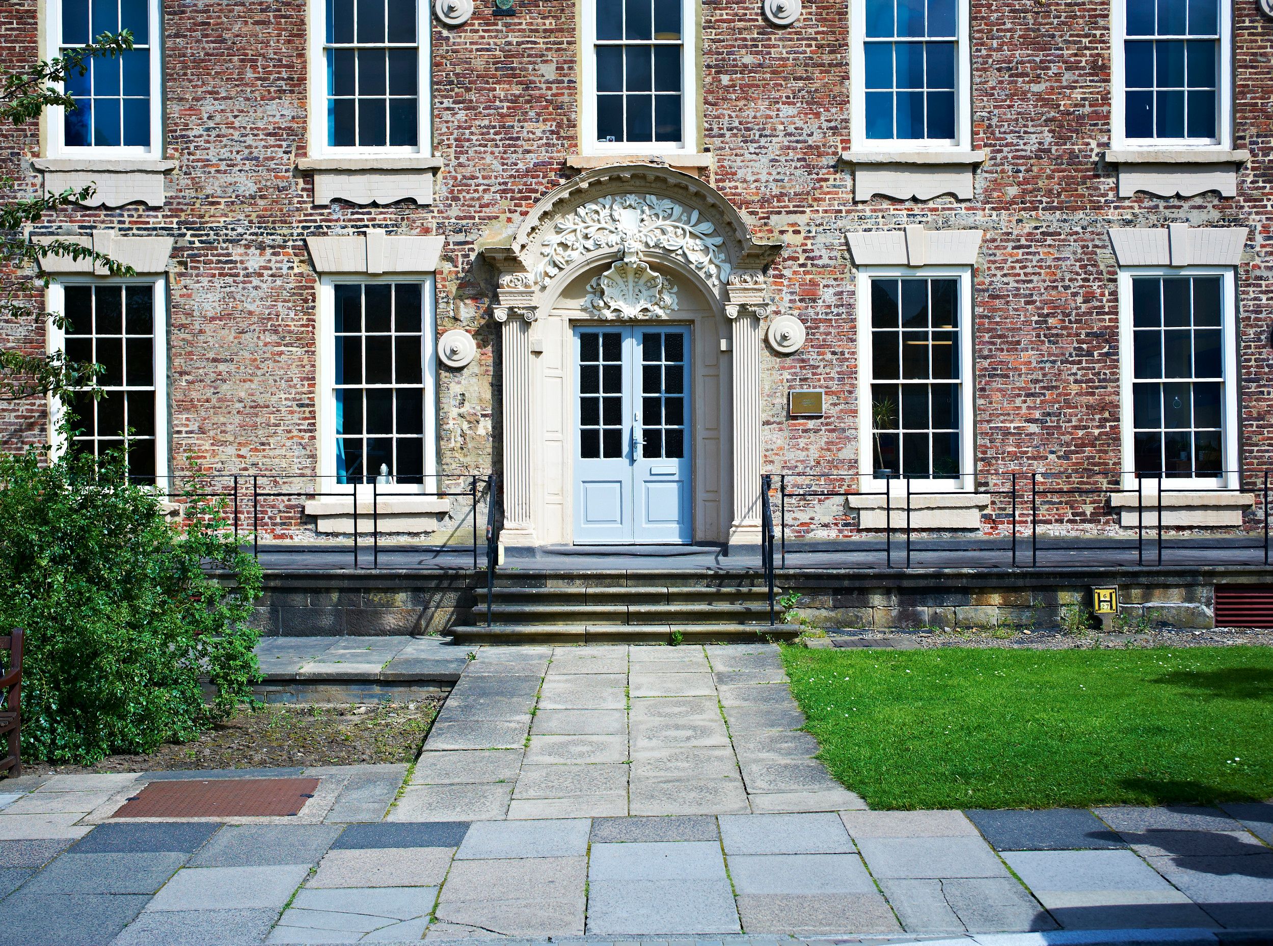 External shot of the front door leading into the institute of advanced study