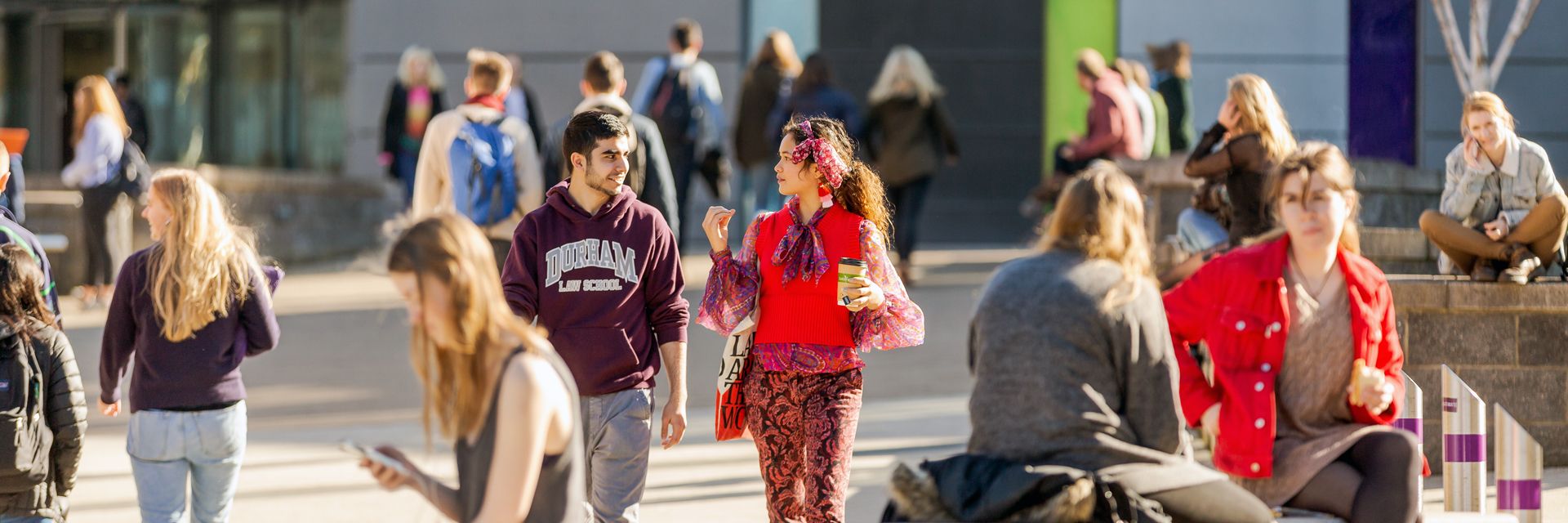 Lower Mountjoy campus bustling with students between lessons