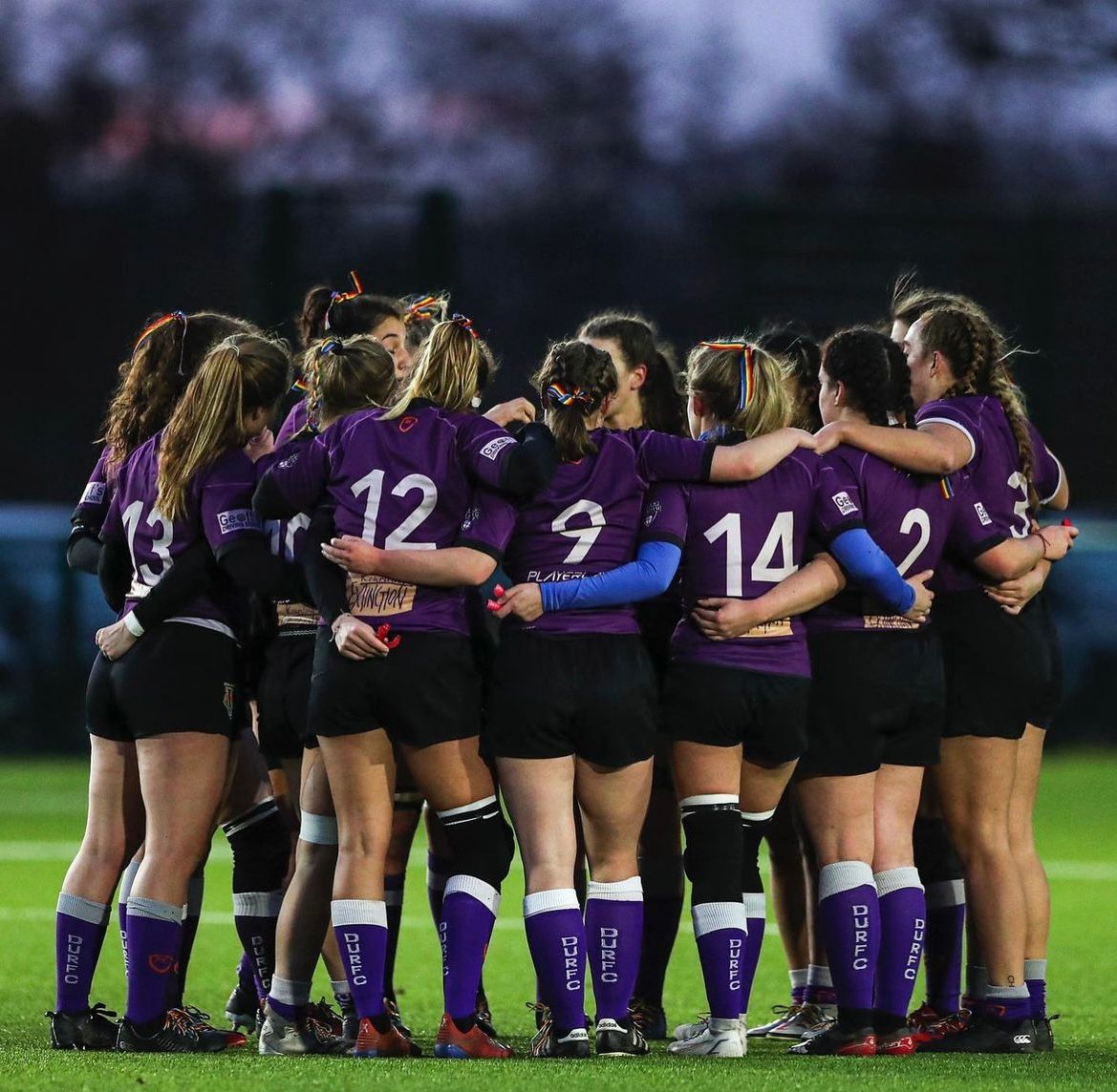 Women's squad huddling